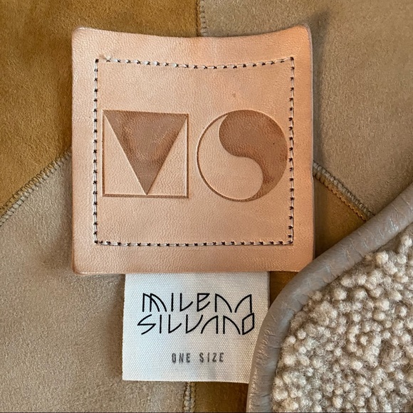 Milena Silvano Shearling Cropped Coat, Honey Combo - Picture 10 of 16